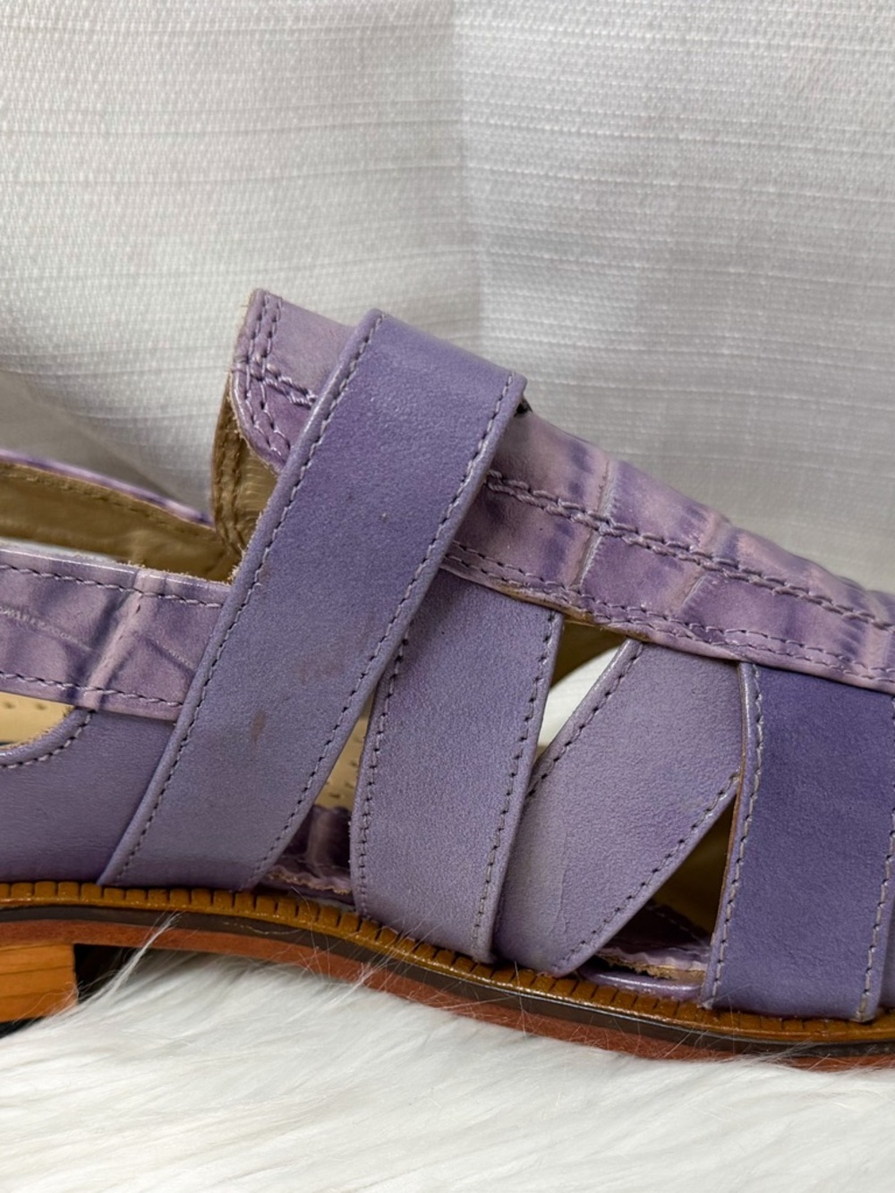 Giorgio Brutini Purple Leather Croc Fisherman Sandals Men’s 10 - Picture 6 of 8